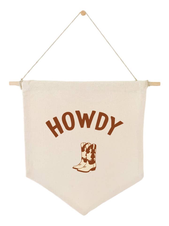 Howdy Cowboy Banner for wholesale by Notes in Knots