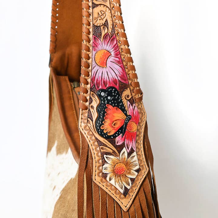 LS Western - Wholesale Shoulder bag – women's - LC-ADBG803 Annie Western Hobo Bag Hair-On Cowhide & Tooled Leather Shoulder Purse19