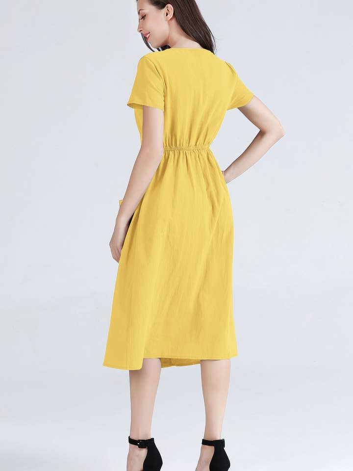 ePretty - Vendita all'ingrosso Vestito - Donna - TJ002 - Abito midi abbottonato con tasche17