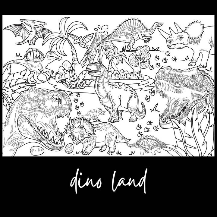Dino Land – Giant Coloring Page (24x36") for wholesale by Tons of Hues