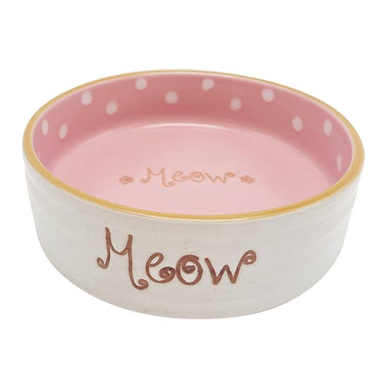 Blue Sky Clayworks - Wholesale Pet Bowl - Cat/Dog - MARVIN CAT BOWL 4.9" MEOW PET0