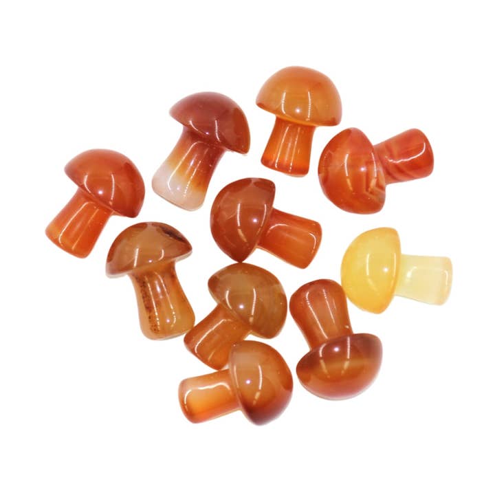 Crystal Mushrooms, Carnelian- pack of 10 for wholesale by Earths Elements Wholesale