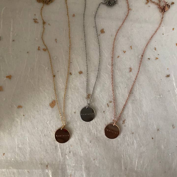 Feminist Necklace Empowerment Necklace Feminist Necklace 16" for wholesale by Roshni Desai & Things