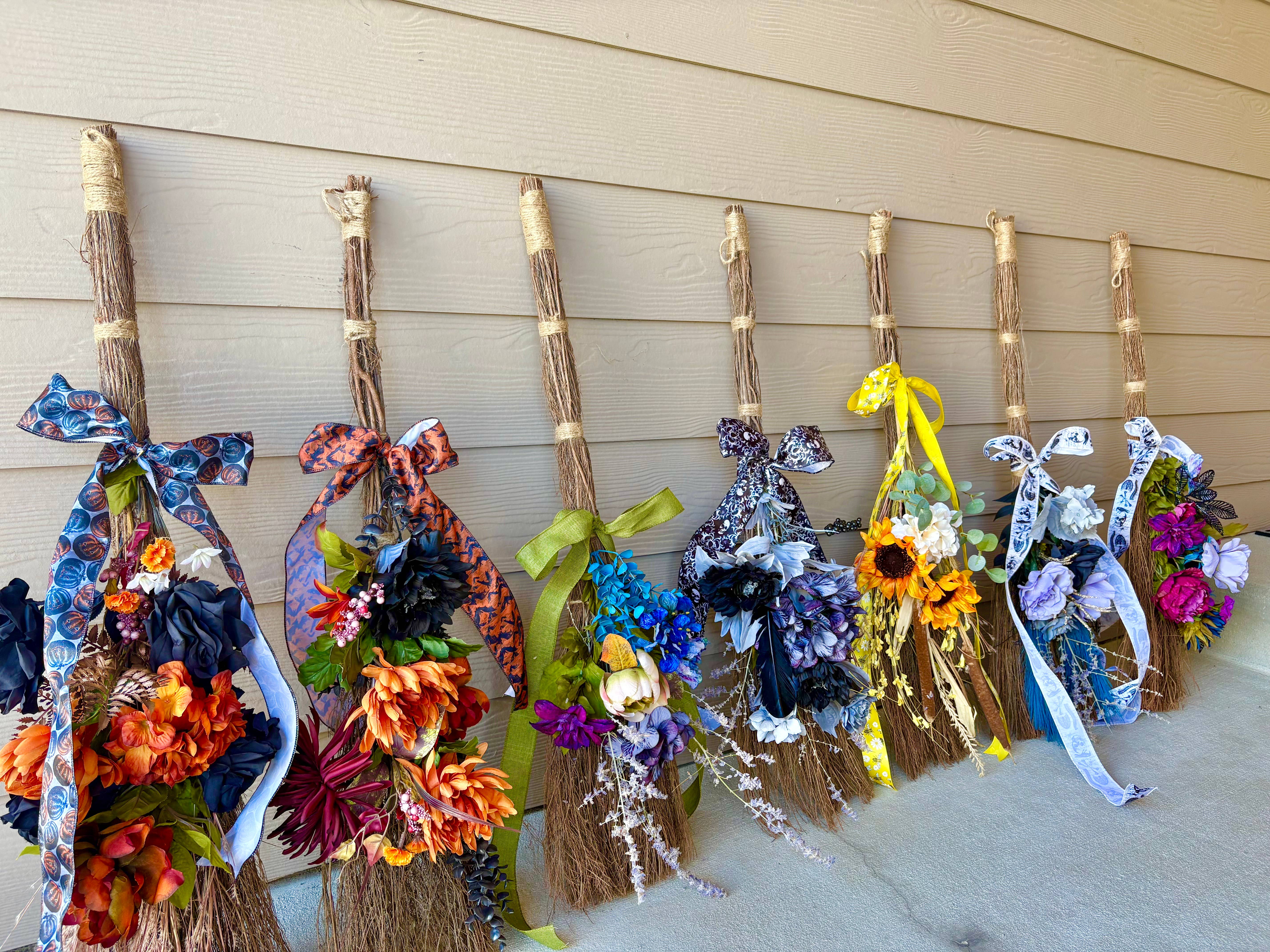 All Little Cute Things - Wholesale Smudge Stick - Floral Broom Witch Besom Handmade Scented Wall Decoration9