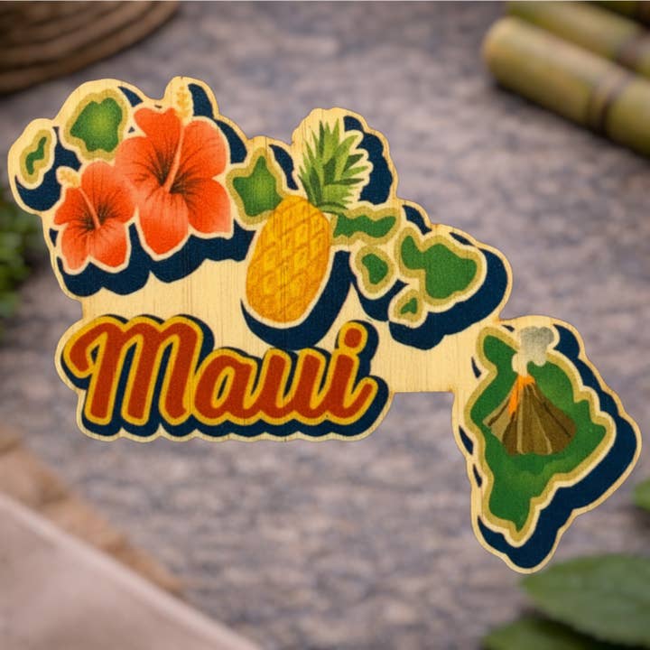 Îles hawaïennes tropicales-MAUI pour la vente par Bamboo Wood Stickers
