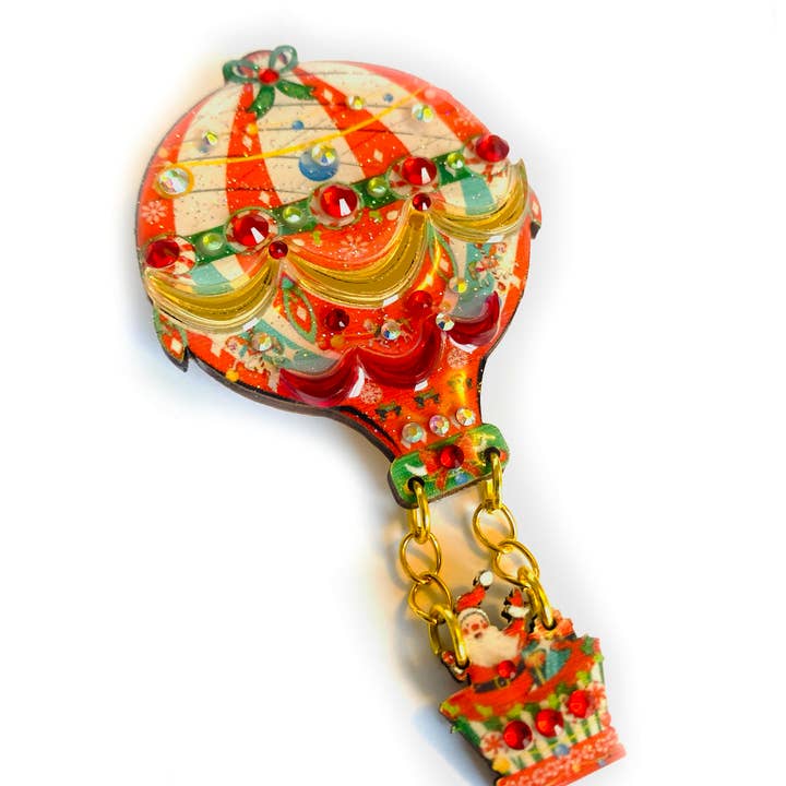 Rosie Rose Parker - Vente Broches - Broche ballon de Noël, épingles de Noël, bijoux insolites3