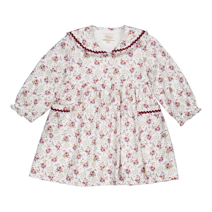 Léontine, Kleid, Winterbouquet-Druck für den Großhandel von Kidiwi handmade