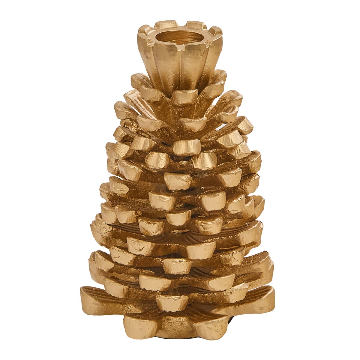 Wholesale Pinecone Taper Holder 5 - Gold for your store - Faire