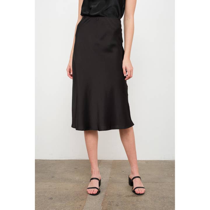 SATIN BIAS SKÅRET MIDI NEDERDEL for engroshandel hos FUN2FUN