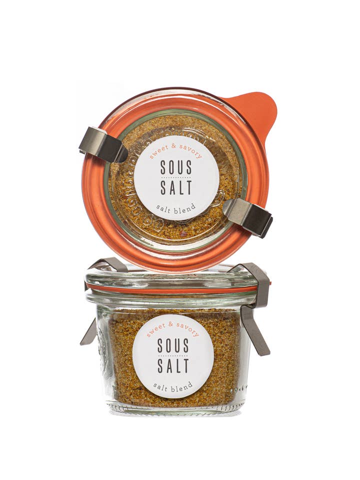 Grey Salt Sweet and Savory Glass Jar for wholesale by Sous Salt