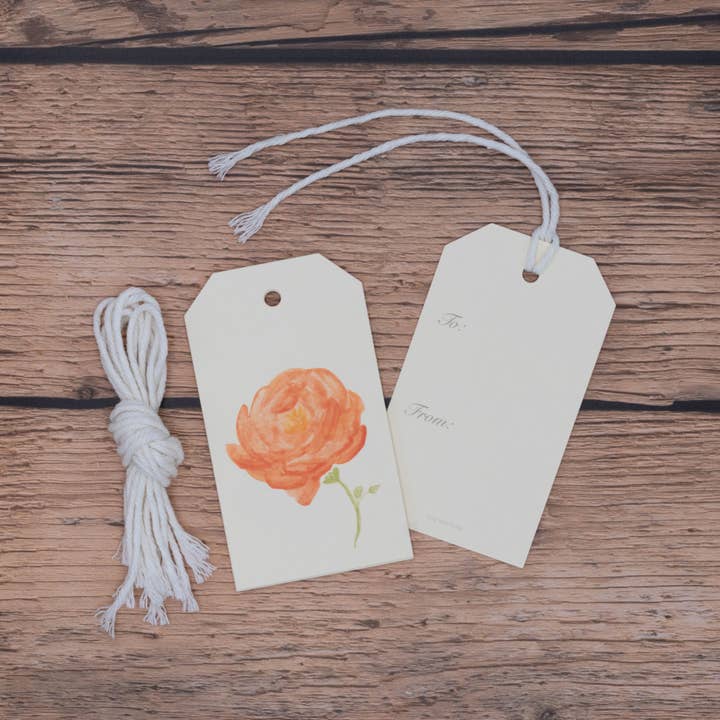 Rose Gift Tags for wholesale by Tiny Wolf Studio