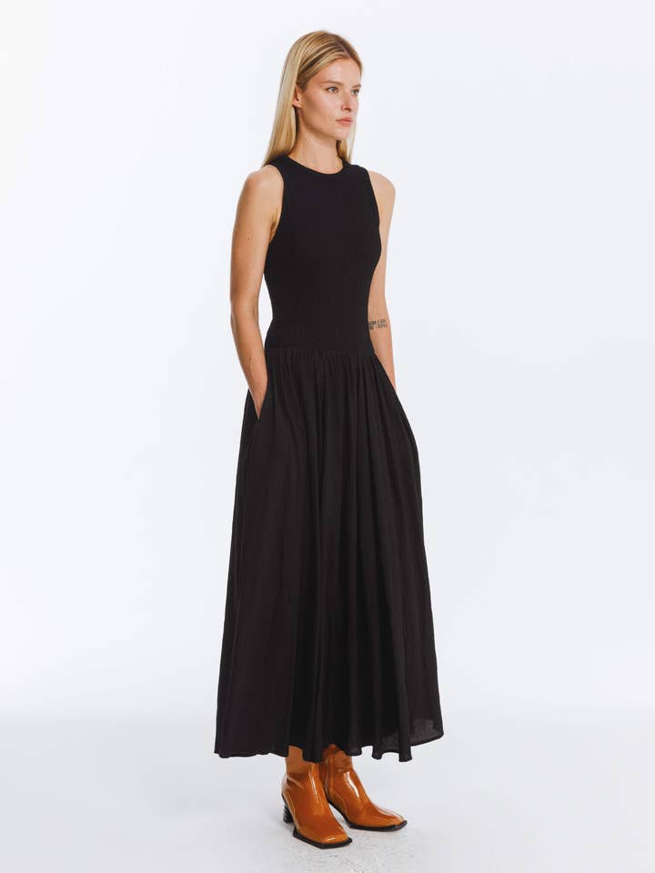 Negro Vestido sin mangas de punto texturizado negro de venta al por mayor en Faire