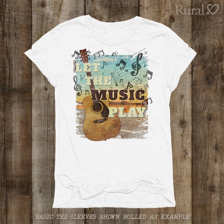 RL-2508-JS-LET THE MUSIC PLAY- Ladies Super Soft Muscle Tee for wholesale by Rural Heart