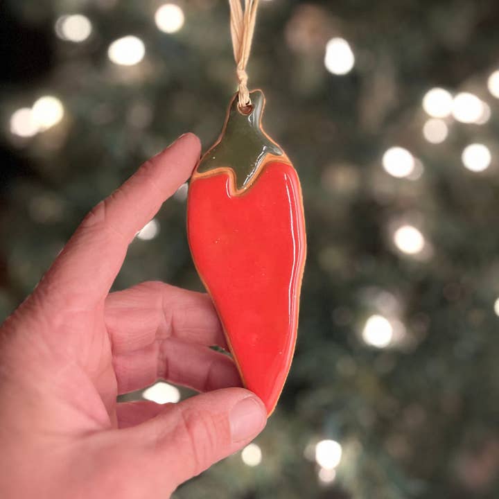 Little Clay Hen - Wholesale Ornament - Red Chile Pepper Artisanally Crafted Ornament1