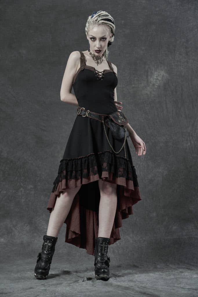 Brun WQ501 - Steampunk kjole med taljetaske for engroshandel på Faire5