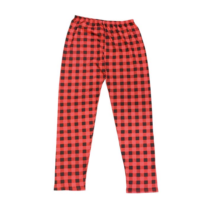 ILTEX Apparel - Wholesale Sleepwear Bottom - Women's - Buffalo Plaid Red Pajama Bottom Adult