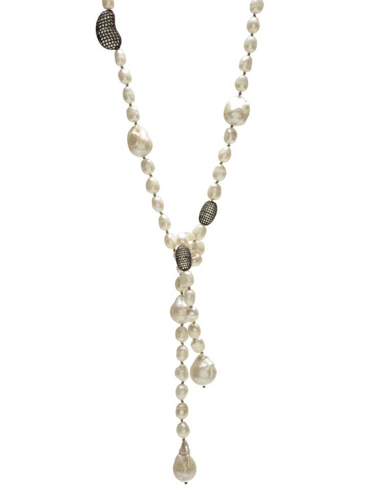 Alice White Pearl Lariat - Pärlhalsband för wholesale av In2 design