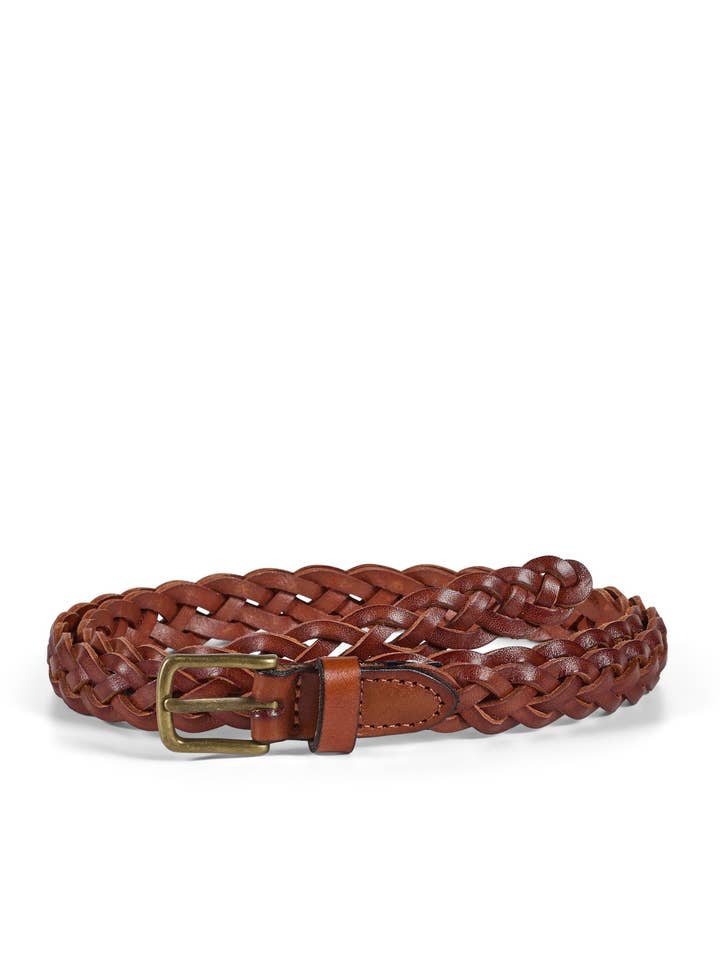 Flettet Læderbælte William Lysebrun for engroshandel hos Howard London