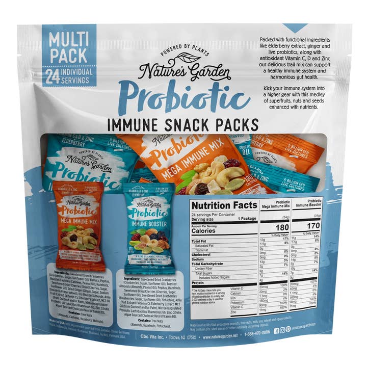 Nature's Garden/Cibo Vita - Wholesale Trail mix - Nature's Garden Immune Snack Packs2