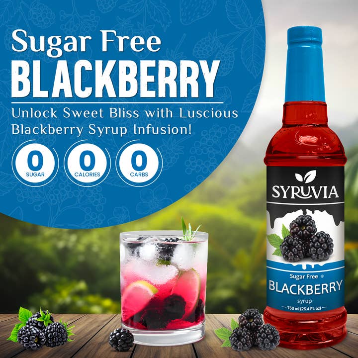 Syruvia - Wholesale Cocktail Mix/Syrup - Sugar-Free Blackberry Syrup1
