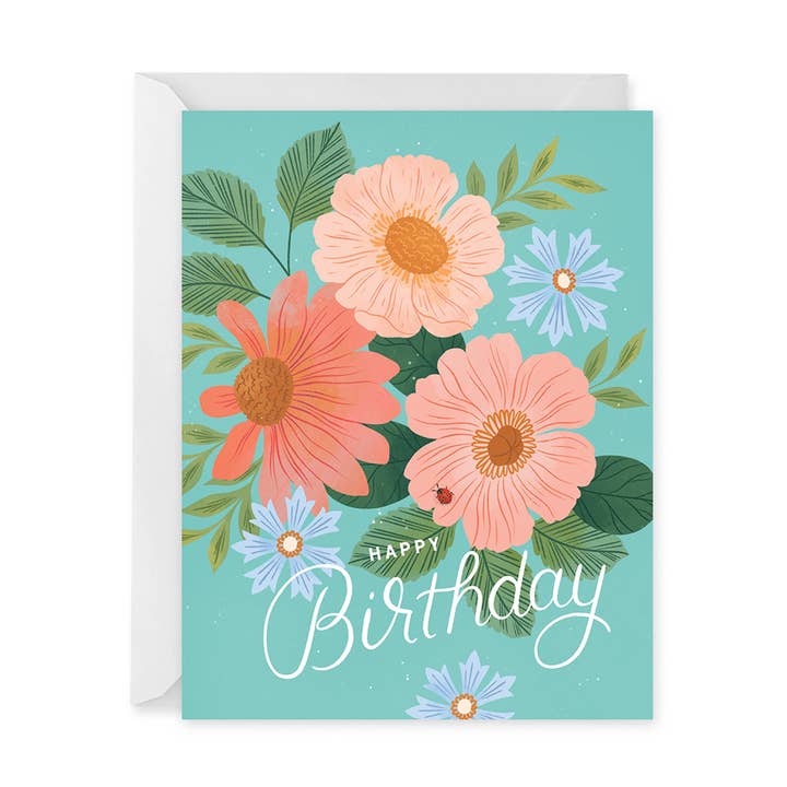 Floral Cluster Birthday Card for wholesale by Paper Raven Co.