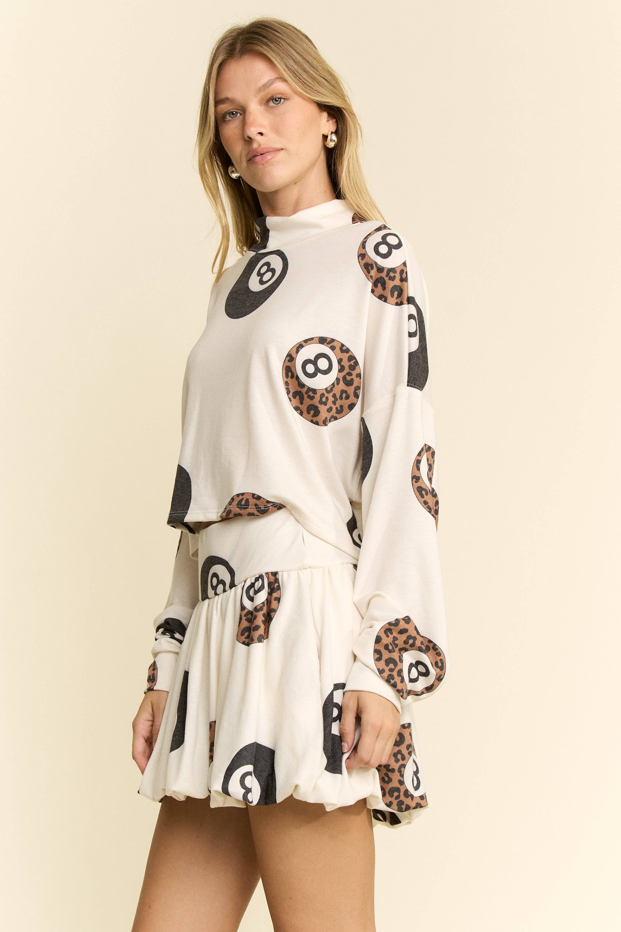 Cotton Muse - Vente Ensemble haut et jupe - Femme - ENSEMBLE HAUT/JUPE IMPRIMÉ LÉOPARD À HUIT BOULES7