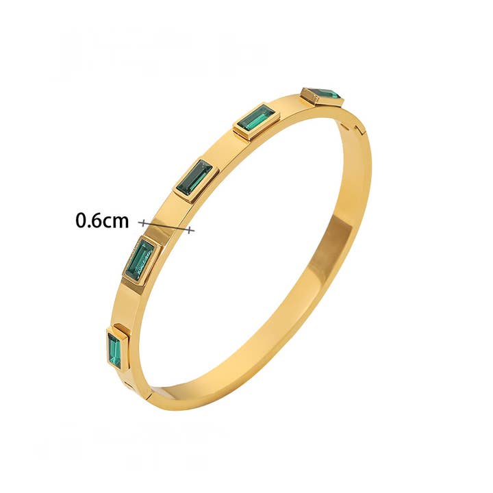 Mio Queena - Wholesale Cuff Bracelet - Multi Style 18K Gold Plated Stainless Steel Cuff Bangles-FGS