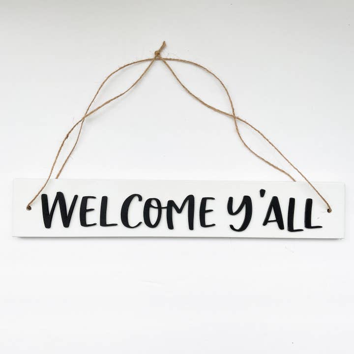 Nail and Hook Laser Cut Home Decor - Wholesale Sign - Welcome Y'all Wreath Sign