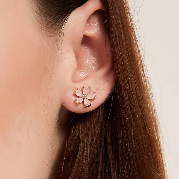 Melange Blanc - Wholesale Stud/Post Earrings - Parker flower earring, flower stud, flower stud earring4