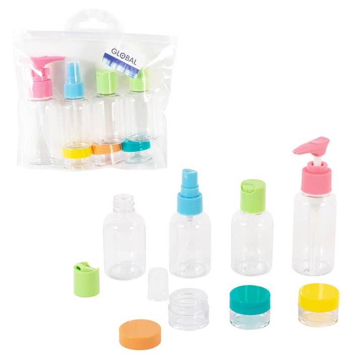 Global, 7pc Travel Bottle Set18*15*5cm, pvc bag for wholesale by Bodico