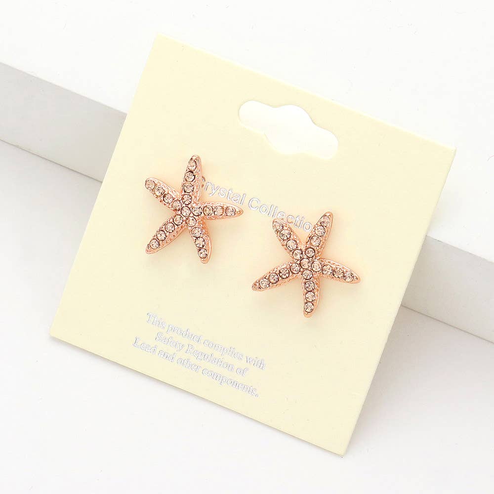 Sensibling Corp. - Wholesale Stud/Post Earrings - Crystal Starfish Stud Earrings
10