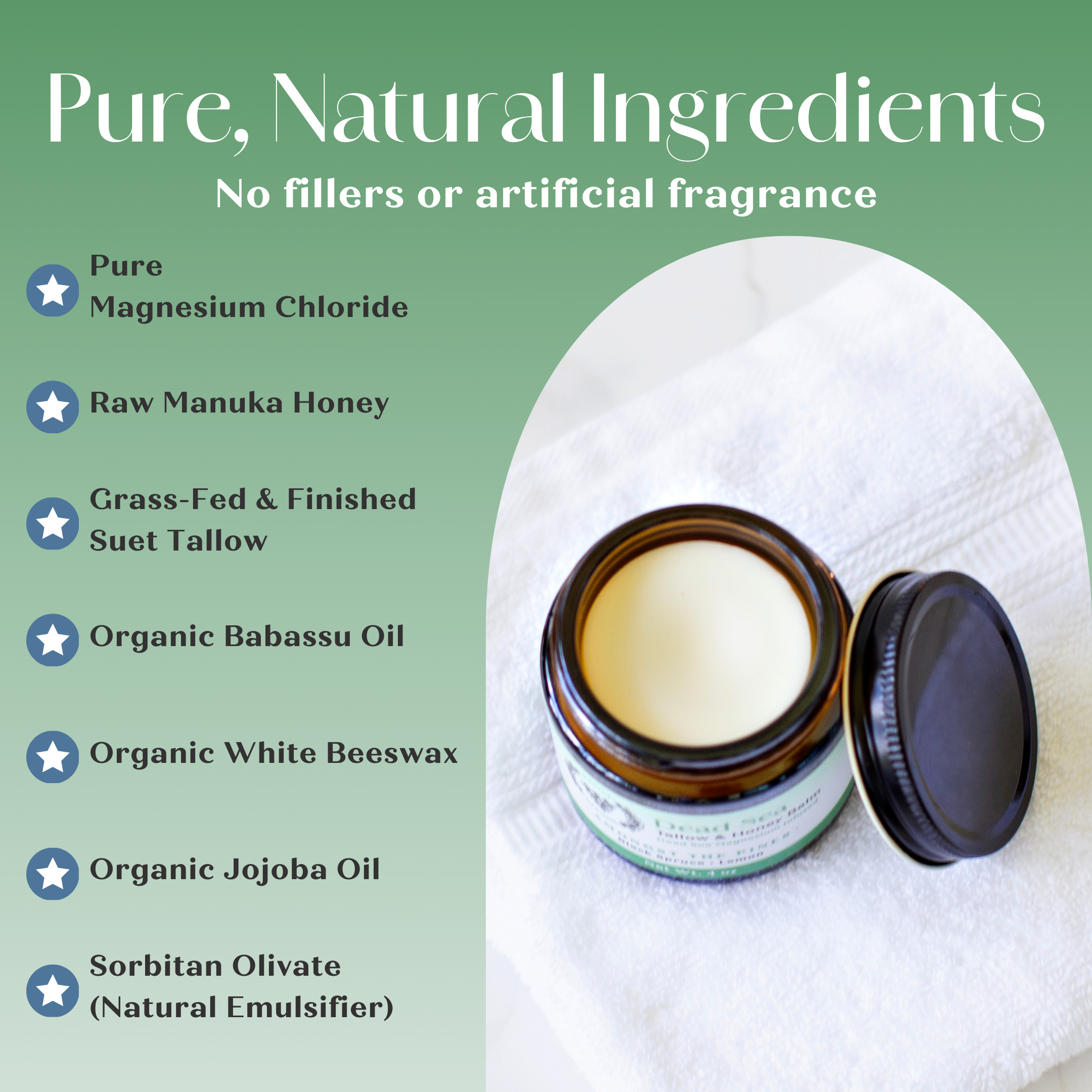 Rapha Blends - Wholesale Body Balm/Butter - Magnesium Infused Tallow & Honey Balm5