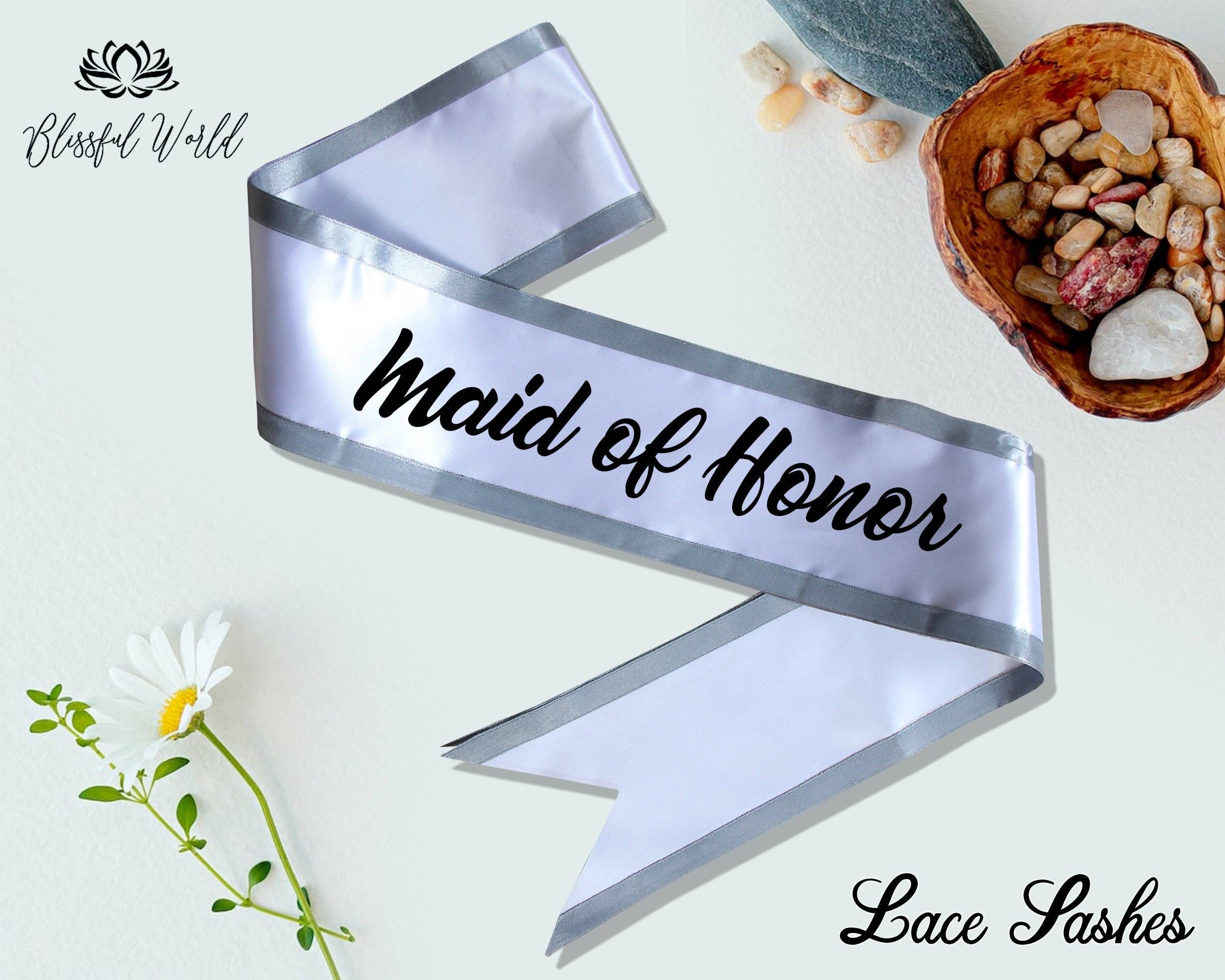 The Blissful - Wholesale Party Favor - Custom Lace Sash Birthday Party Lace Sash Personalized Lace Sash Customize Sash Bridesmaid Sash Custom Bridal Lace Sash Custom Border Sash4