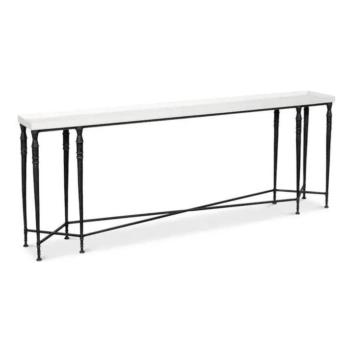 Nathaniel Console Table Slim Two Tone Wood 80" for wholesale by LOOMLAN