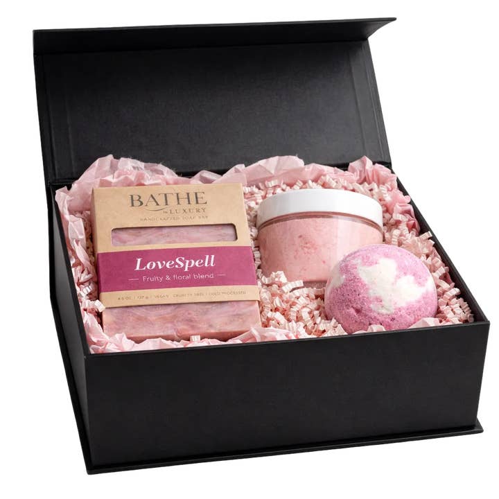 LoveSpell Valentine’s Gift Box | Luxury Bath & Body Set for wholesale by Bathe in Luxury