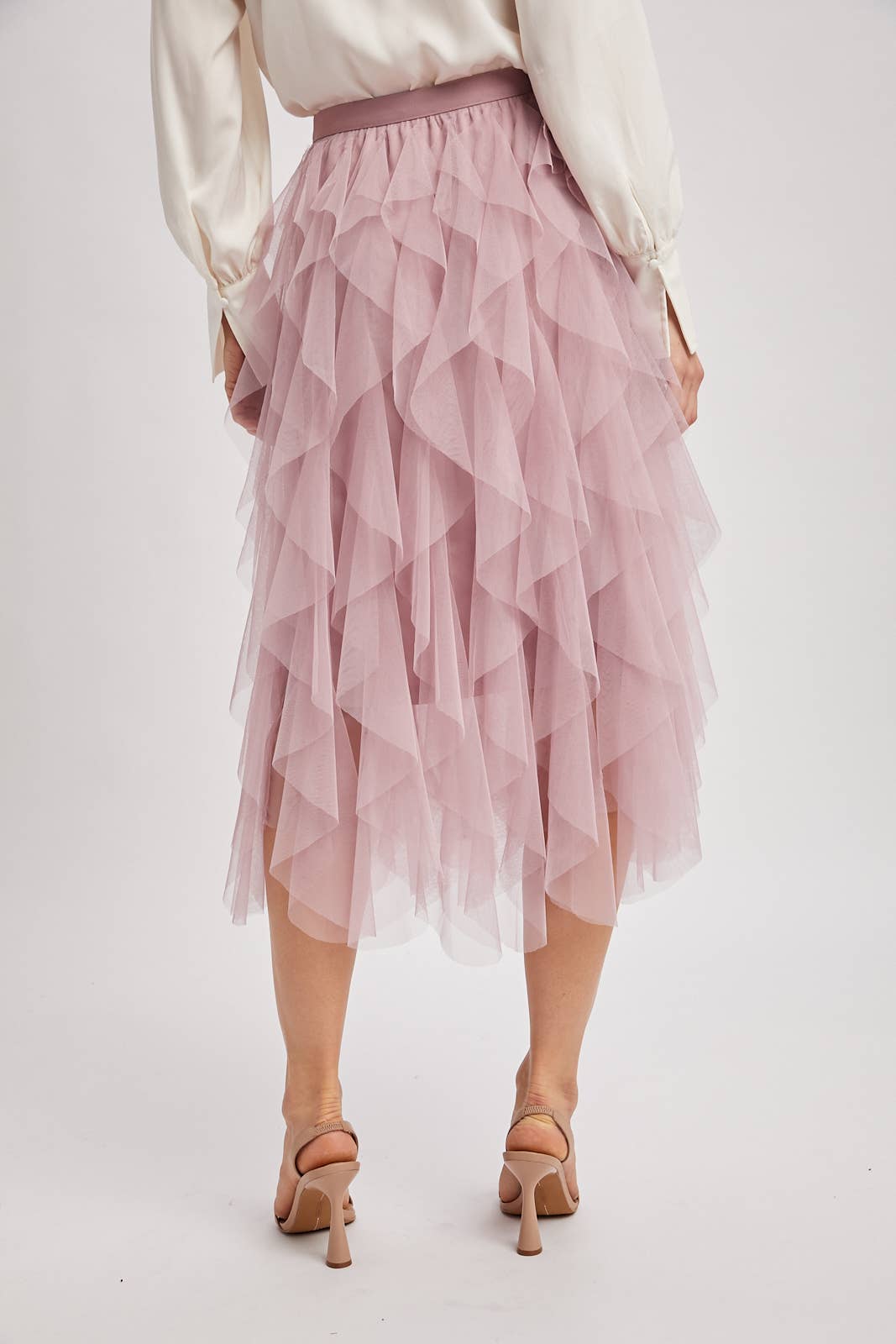 Bluivy - Wholesale Skirt - Women's - SPRIAL RUFFLED TULLE MIDI SKIRT16