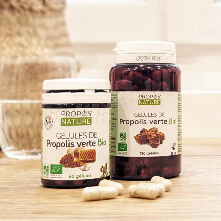 Propos'Nature – Großhandel Nahrungsergänzungsmittel/Vitamin zum Einnehmen – Bio Grüne Propolis Pflanzliche Kapseln - Immunität - 60,120