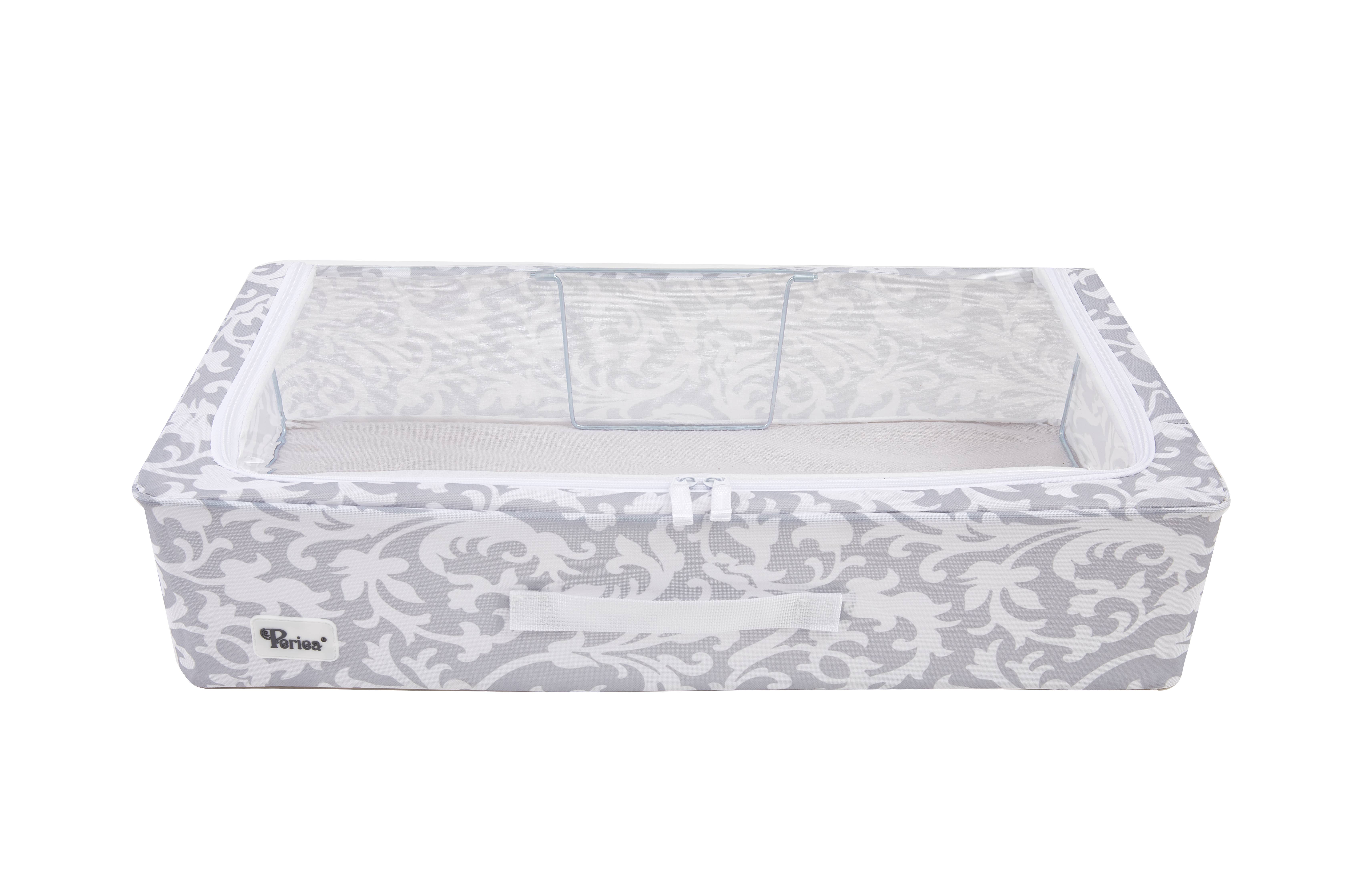 Periea - Vente Bacs de rangement - Boîte de rangement pliante fine Periea pour dessous de lit avec couvercle transparent à fermeture éclair2