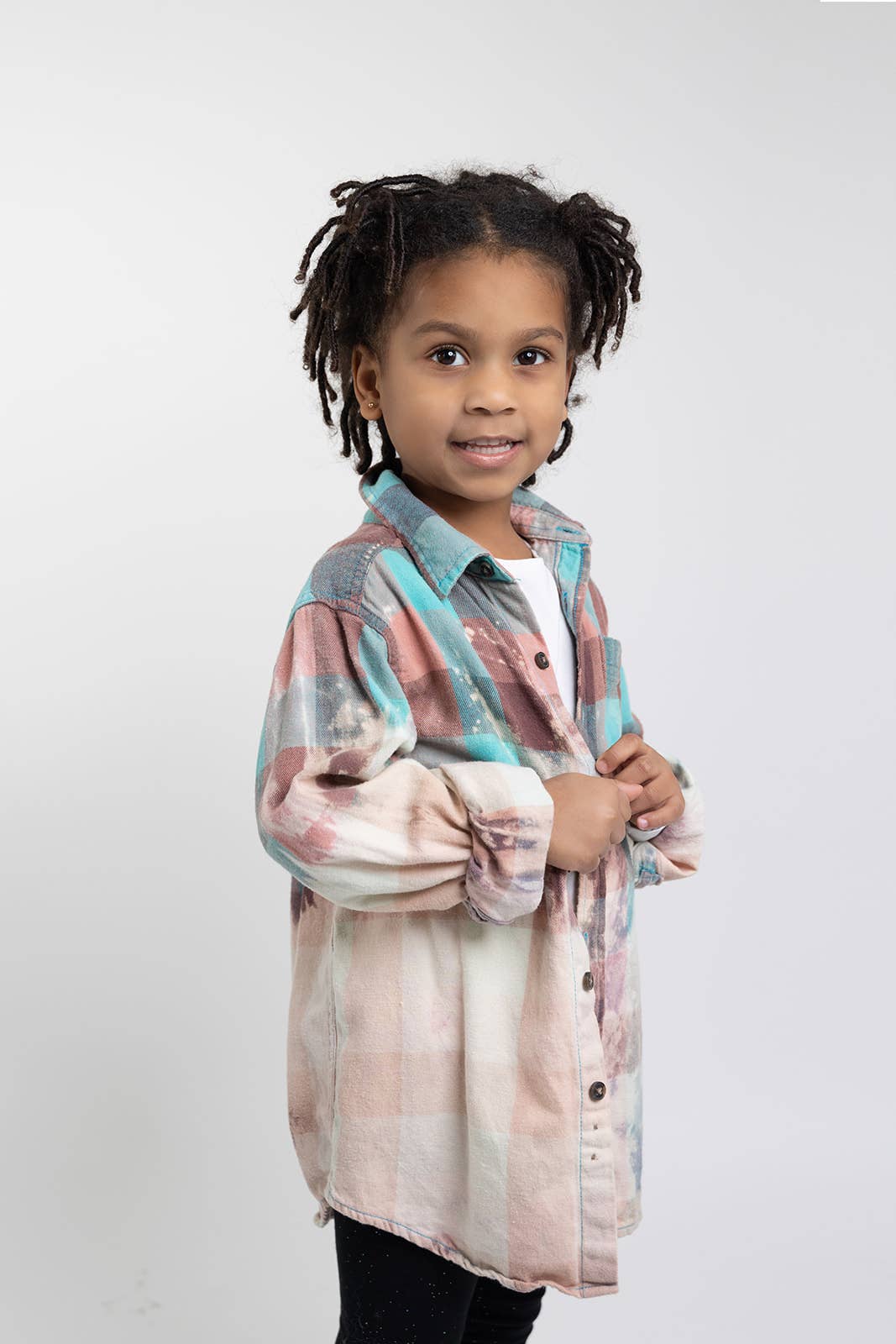 To Tie-Dye for Clothing - Wholesale Button Down Shirt - Kids - Child Bleach Dye Flannel Shirt4