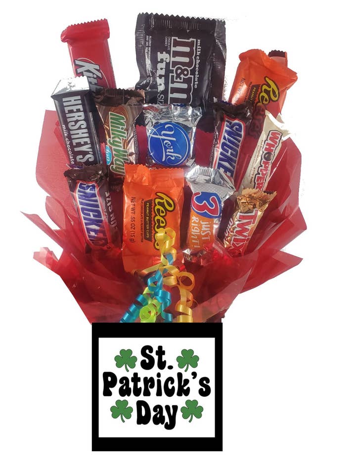 Chocolate Candy Bouquet in St Patrick's Day box(12 pc candy) for wholesale by So Sweet of You