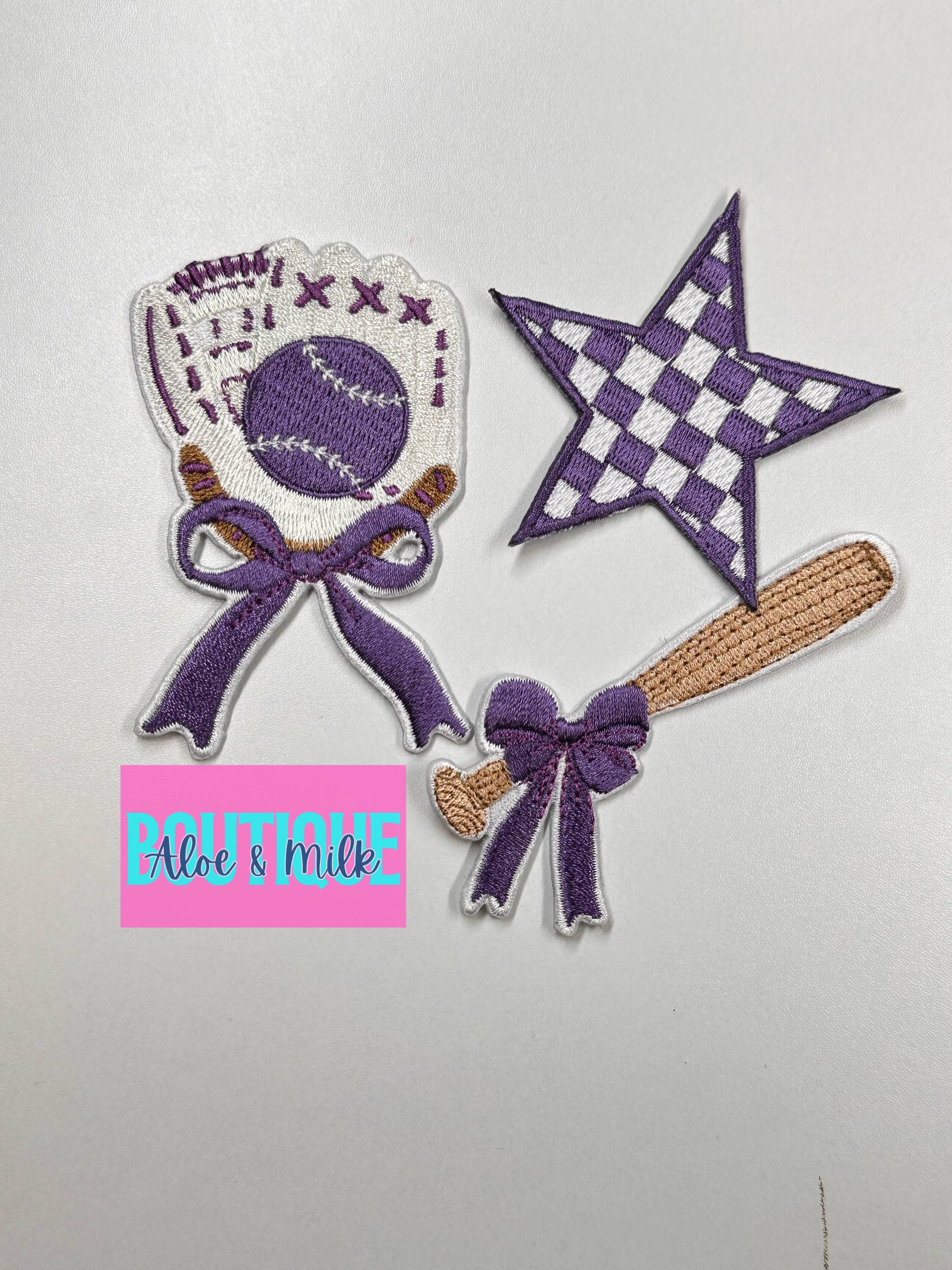 Aloe and Milk Boutique - Wholesale Patch - Baseball Trio Bundle, baseball patches, softball patches5