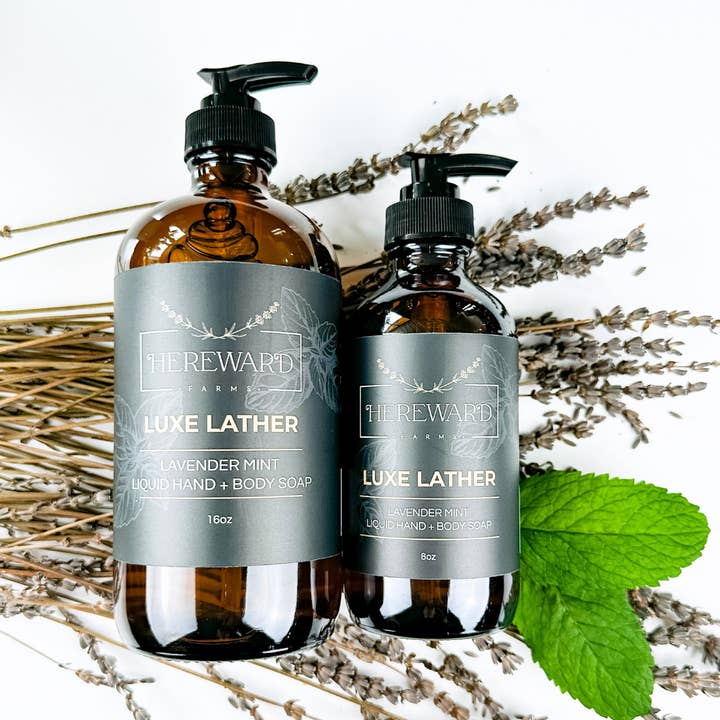 Soap | Luxe Lather - Lavender + Mint - 8 oz for wholesale by Hereward Farms