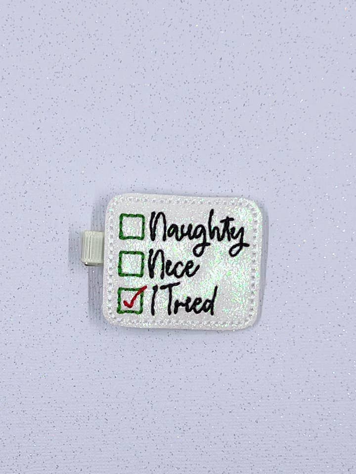 Naughty Nice I Tried Kids Christmas Hair Clips & Accessories for wholesale by Meeko’s Must Haves