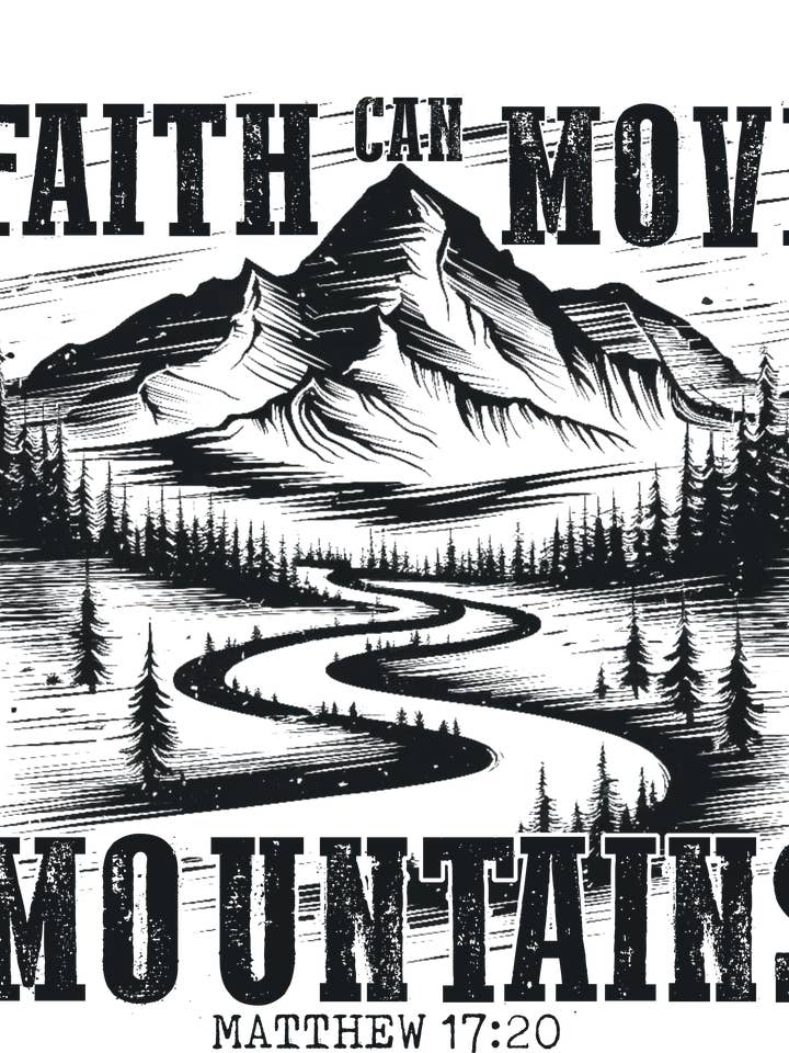 Faith can move mountians DTF Ready to press print for wholesale by HQL Apparel