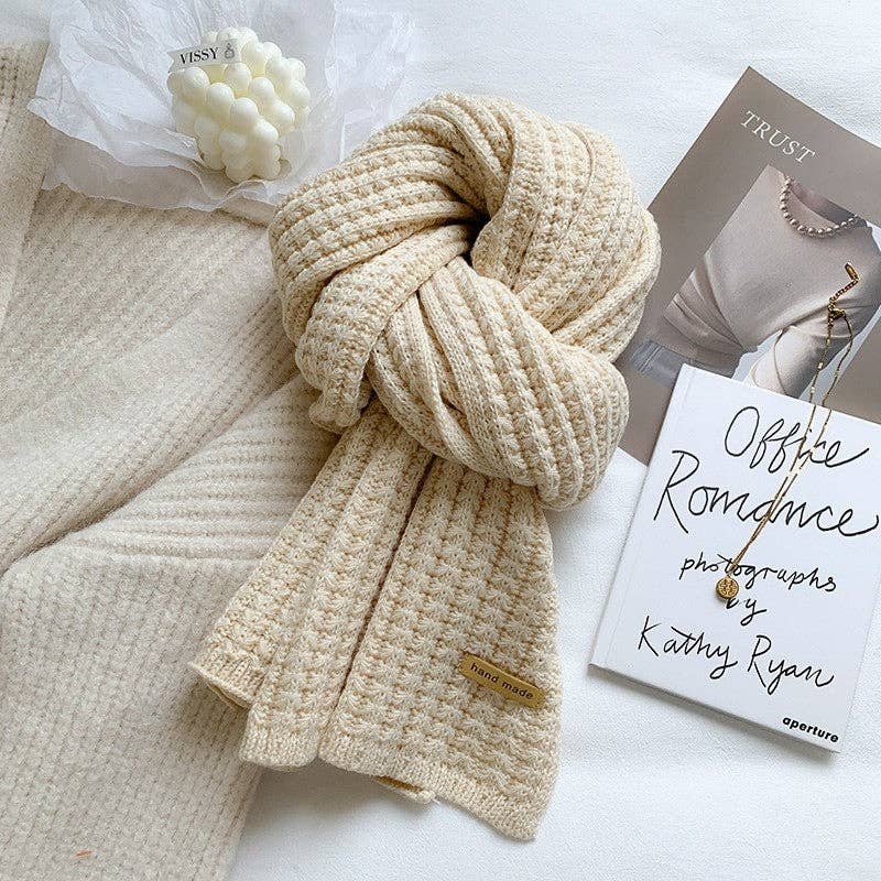 Sheer Trend - Wholesale Scarf - Women's - Solid Color Thick Warm Knitted Scarf10