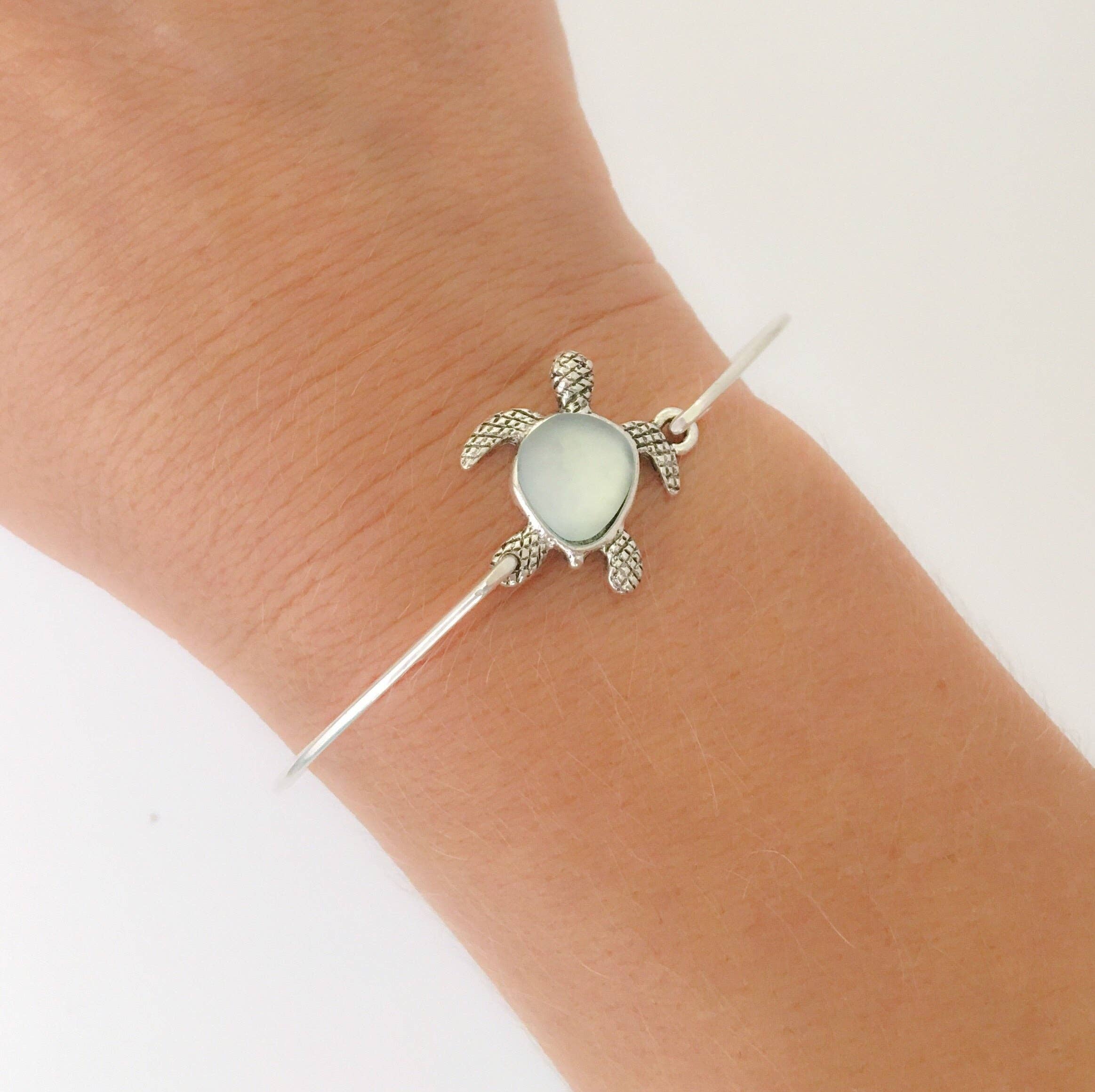 Frosted Willow - Vente Bracelet jonc - Bracelet jonc tortue en verre de mer1