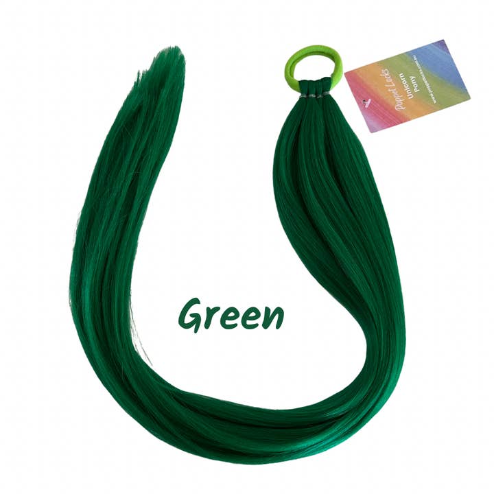 Long Unicorn Ponytail - Green - 26" for wholesale by Poppet Locks