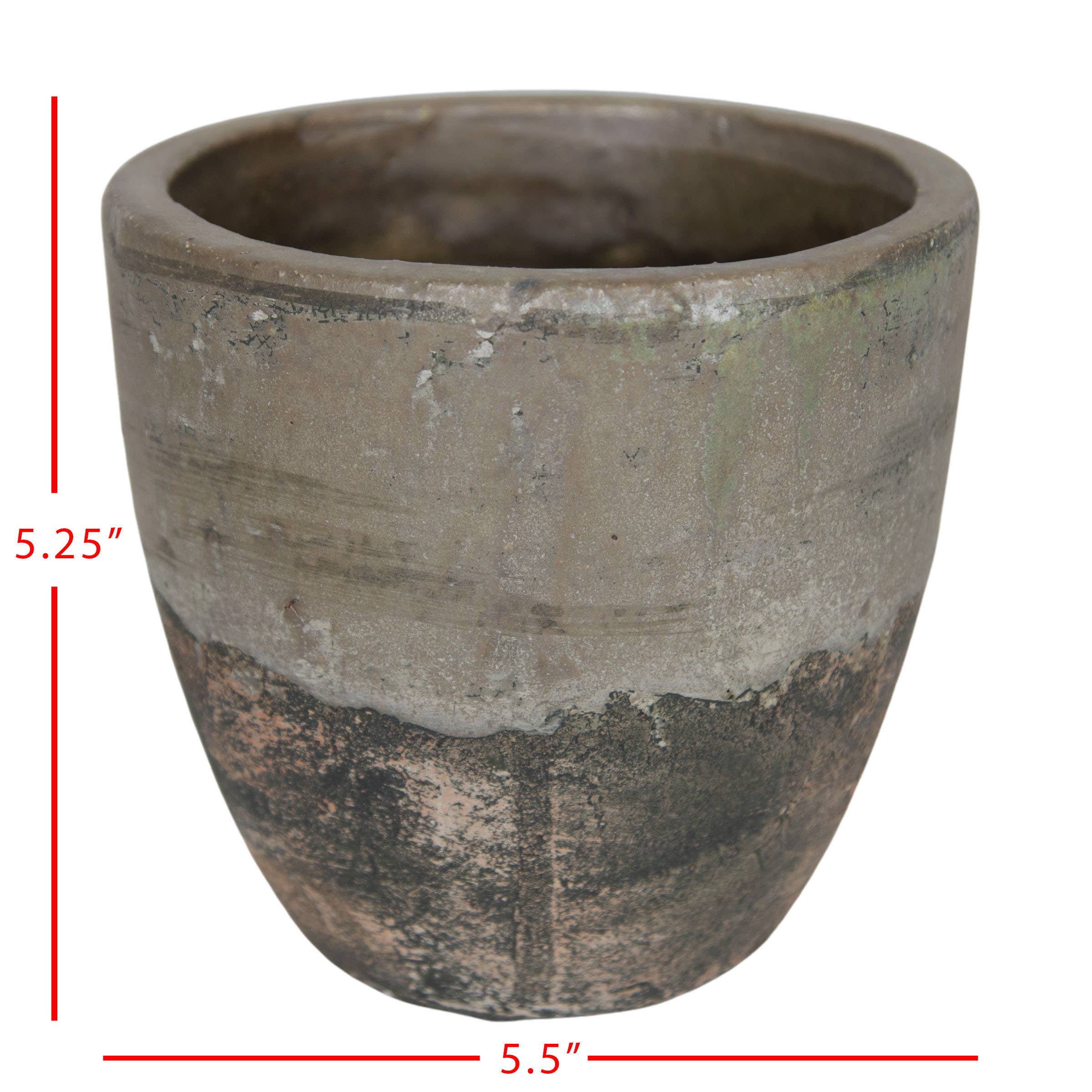 Foreside Home & Garden - Wholesale Plant Pot - SALE - Gita Small Gray Terracotta Garden Planter Pot4