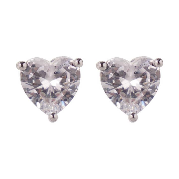 Hjerteørestikker Sølvfarvet Metal Krystal Zirkonia Trebenet Fatning Minimalistisk Romantisk Smykke til Kvinder for engroshandel hos digsell