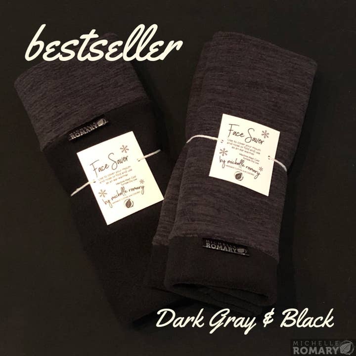 Protège-visage réversible, 2 couleurs, double couche polaire pour la vente par Michelle Romary Apparel